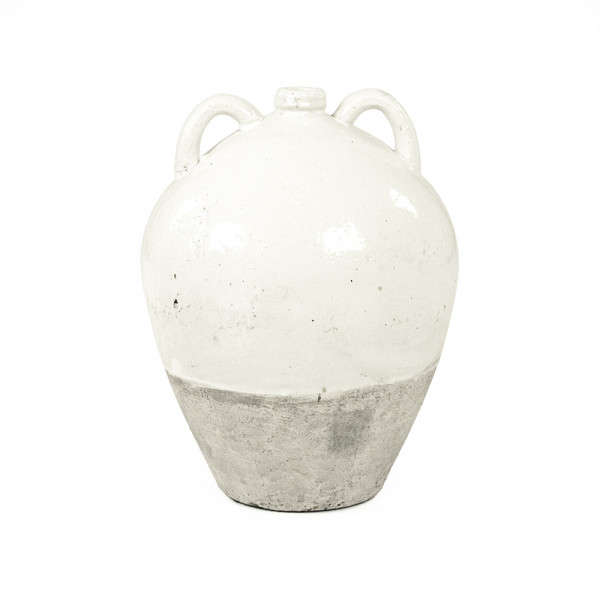Distressed White Jar