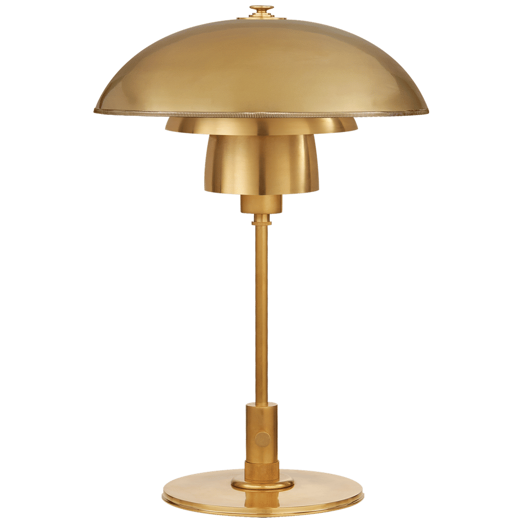 Thomas O'brien Whitman Desk Lamp In Hand-Rubbed Antique Brass With Hand-Rubbed Antique Brass Shade