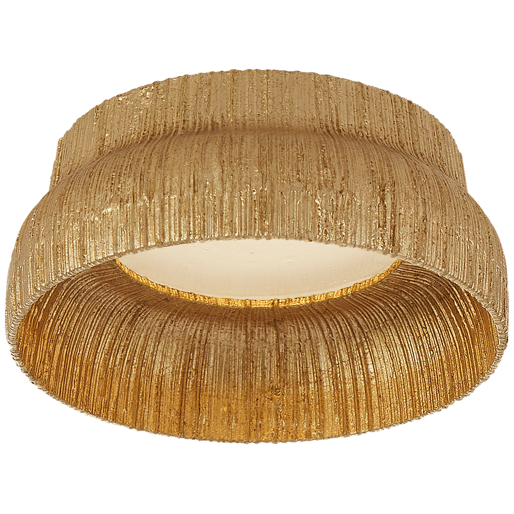 Kelly Wearstler Utopia 5" Solitaire Flush Mount In Gild With Fractured Glass Trim