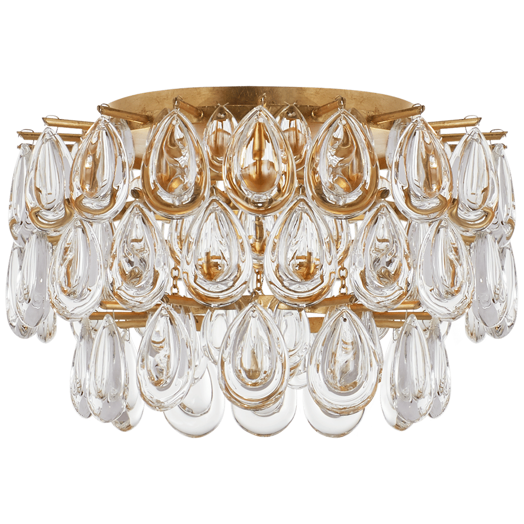 Aerin Liscia Small Flush Mount In Gild With Crystal