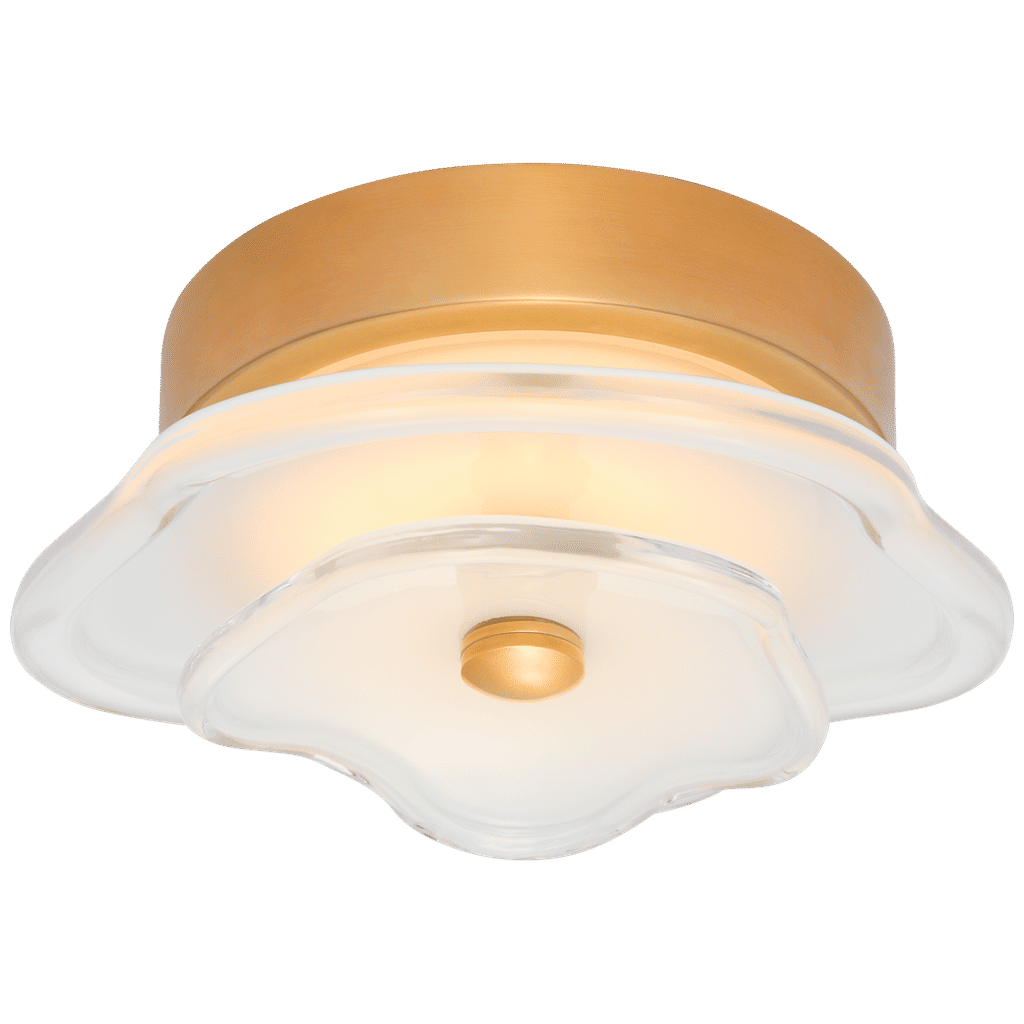 Kate Spade New York Leighton 6" Layered Flush Mount In Soft Brass With Cream Tinted Glass