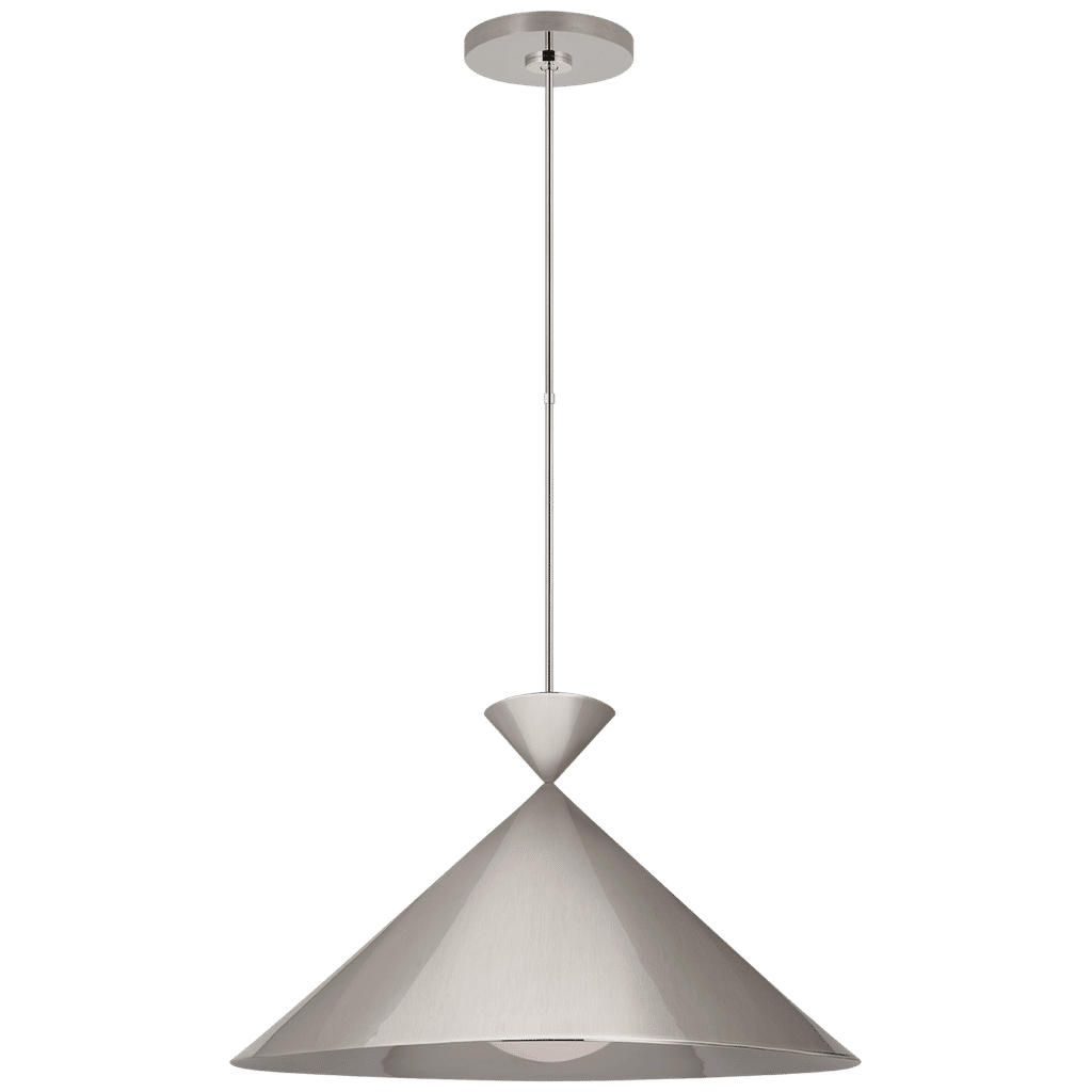 Paloma Contreras Orsay Grande Pendant In Polished Nickel With White Glass