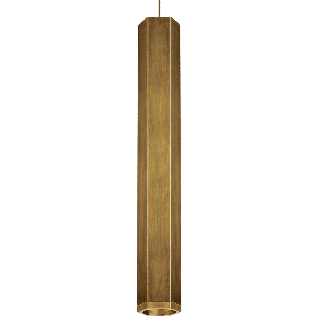Blok Large Pendant, Aged Brass