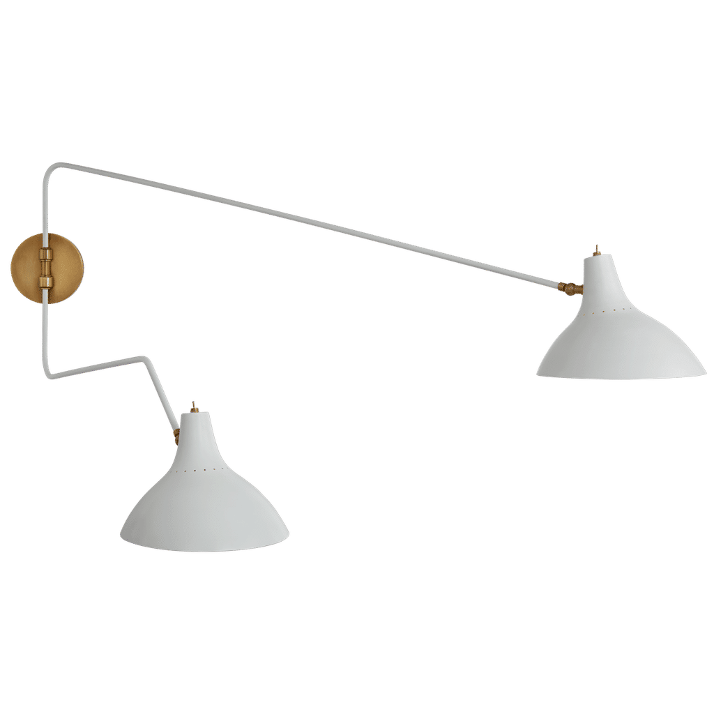 Charlton Large Double Wall Light In White