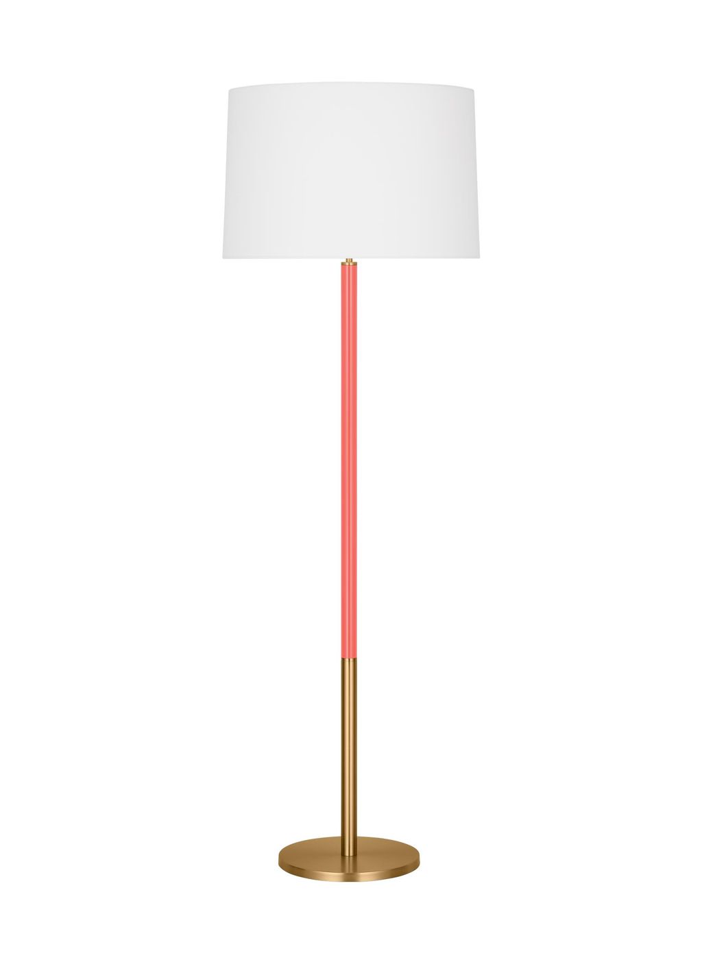 Preview image for Kate Spade New York Monroe Modern 1-Light Indoor Large Floor Lamp In Burnished Brass Gold Finish With White Linen Fabric Shade