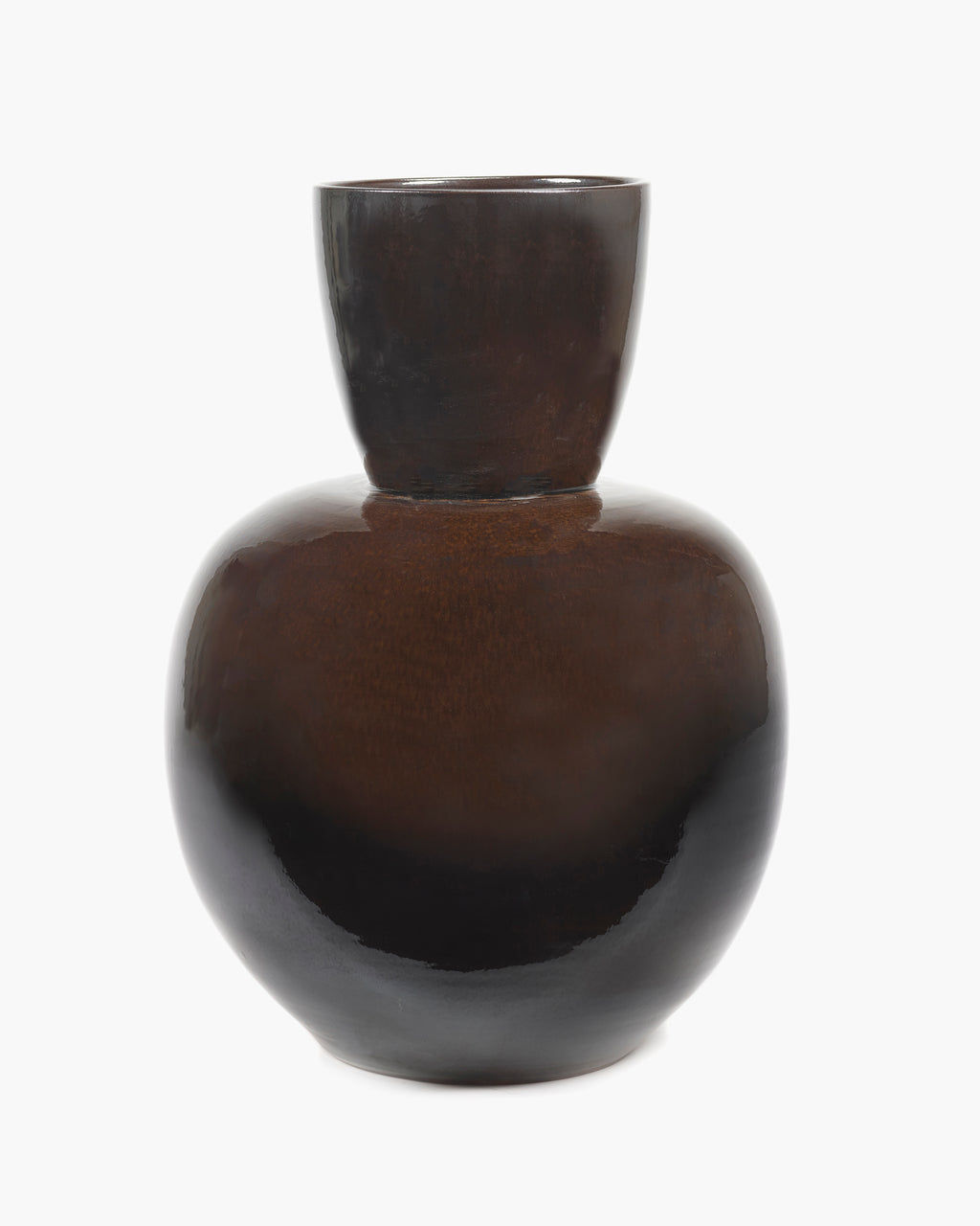 Ceramic Brown/Black Vase, Large