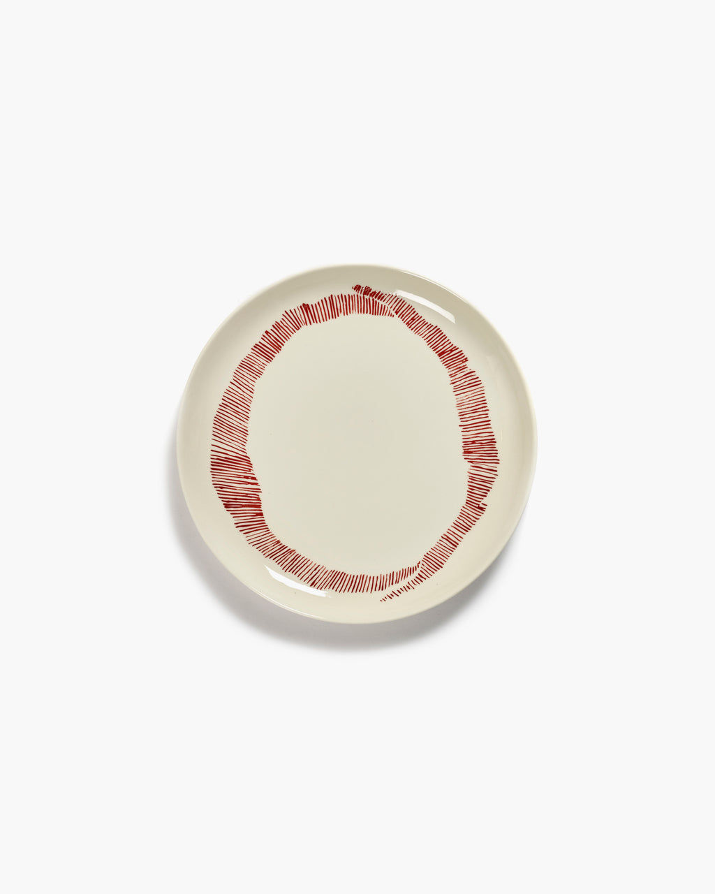 Preview image for Plate M White Stripes Red Feast