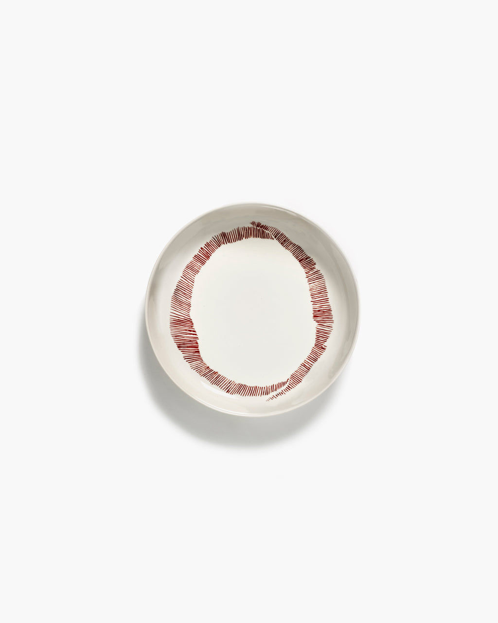 Preview image for Plate High White Stripes Red Feast