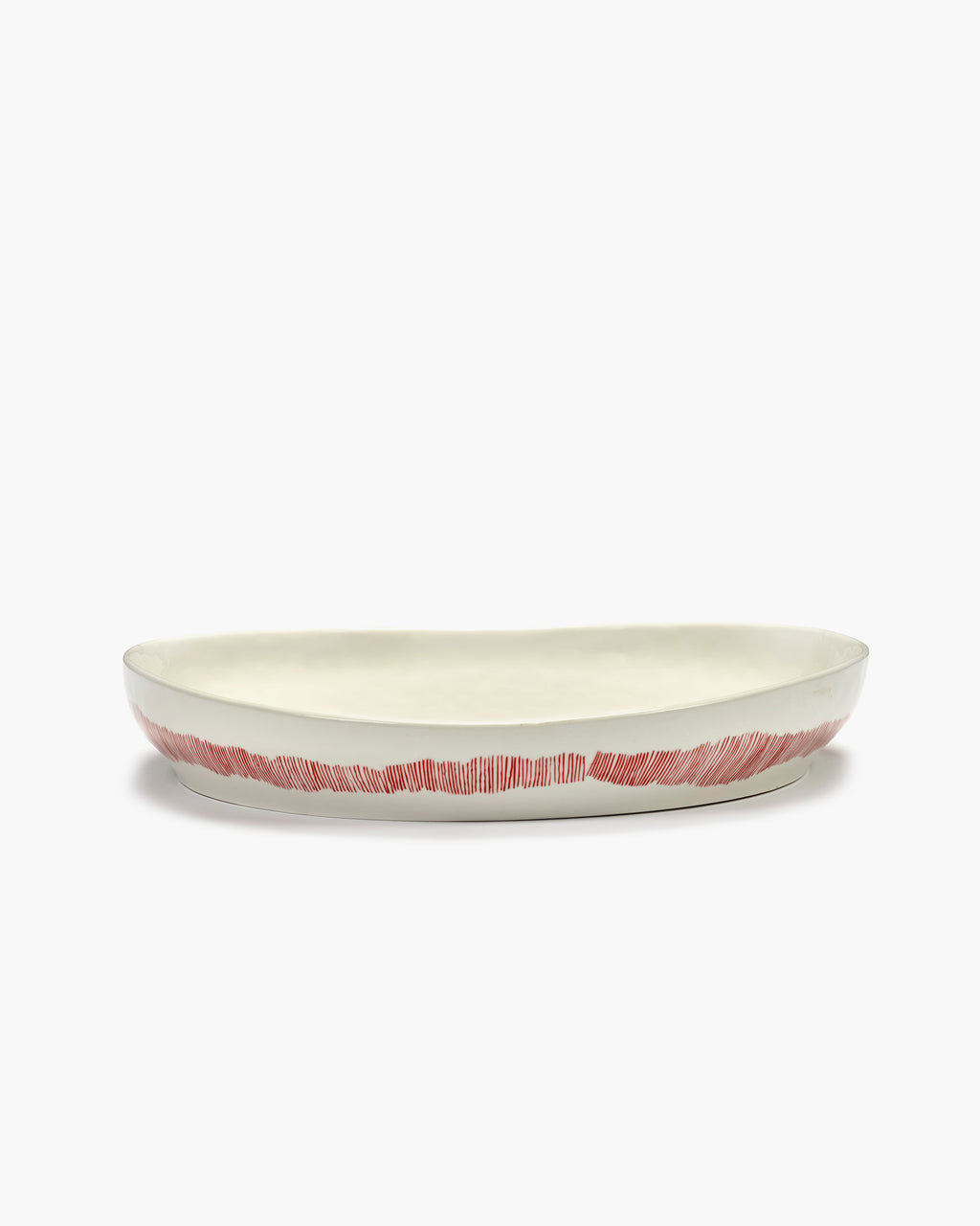 Preview image for Serving Bowl M White Stripes Red Feast