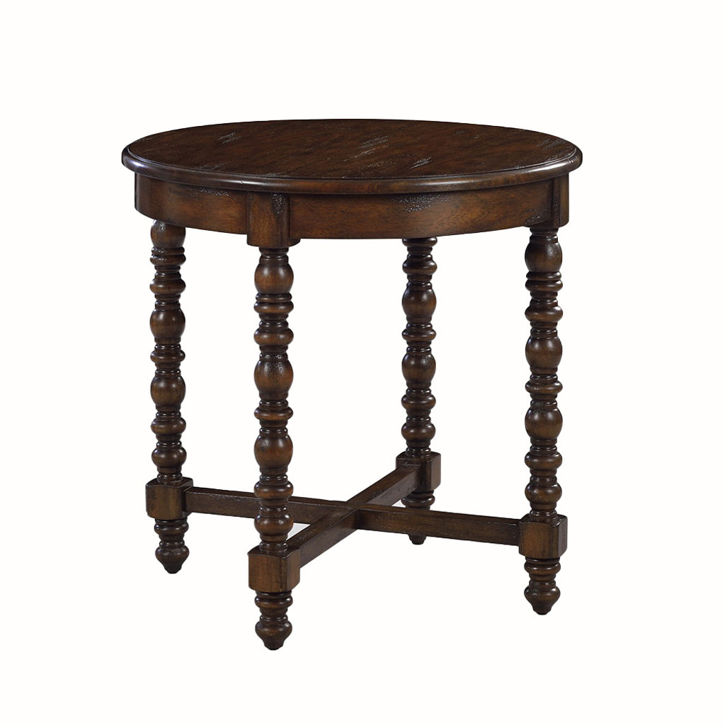 Round Spooled Side Table