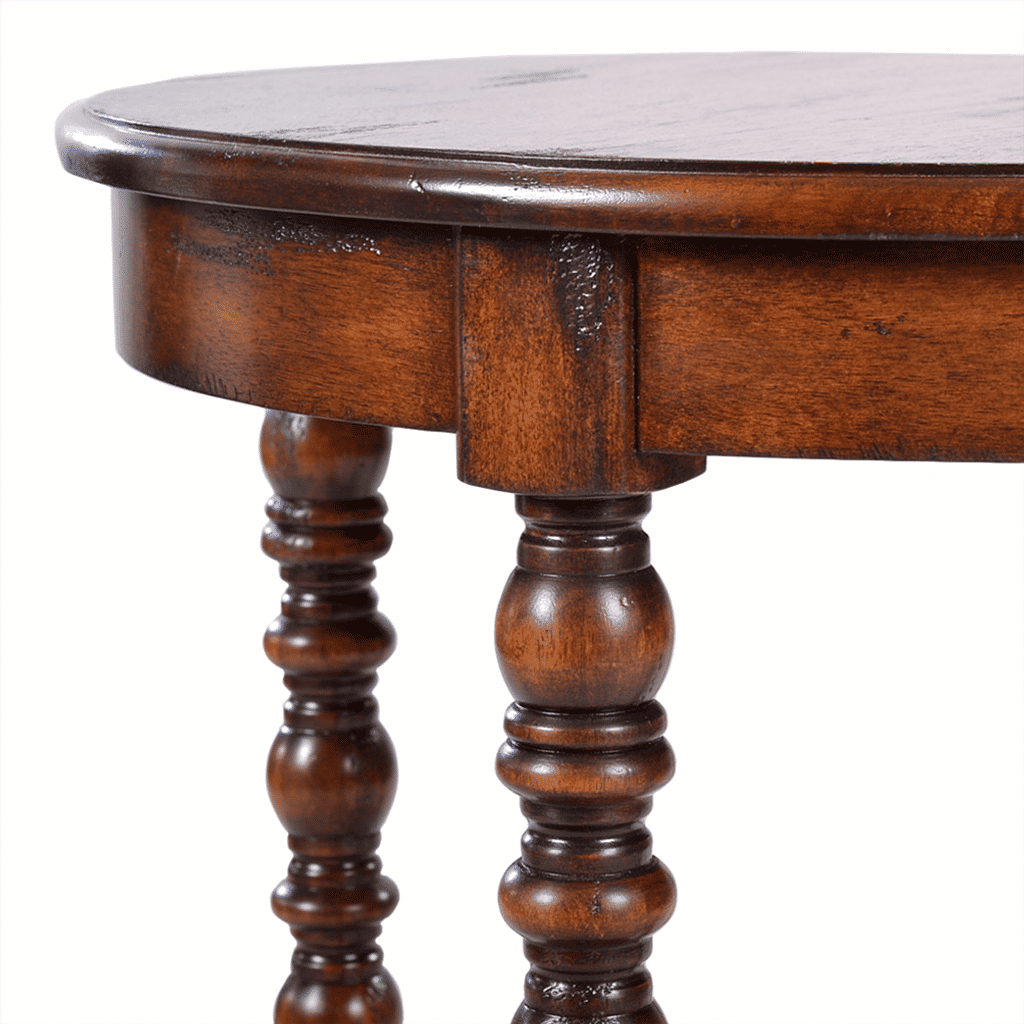 Round Spooled Side Table