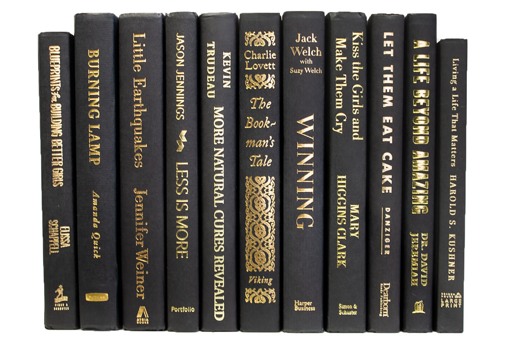 Modern Onyx & Gold Books One Linear foot