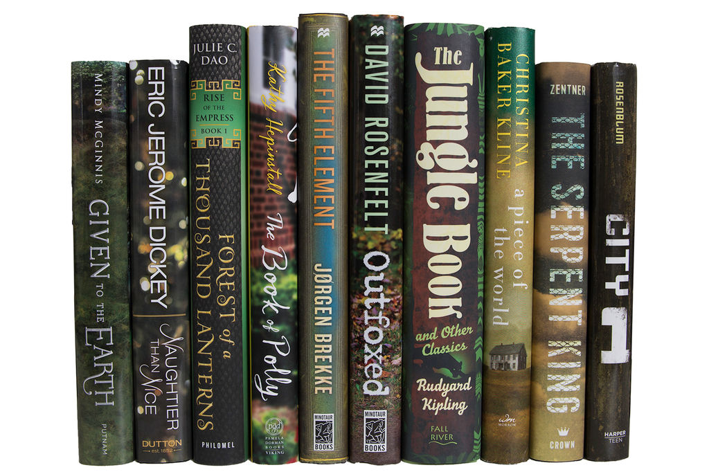 Modern Decorative Books In Green Wrapped In Jute wine (12"W)
