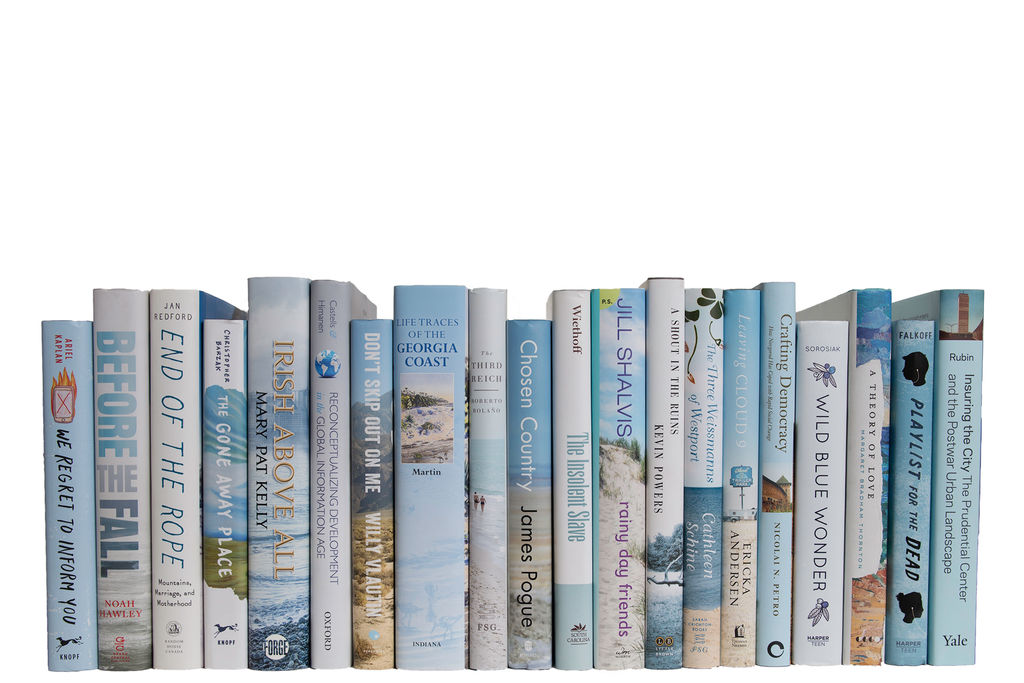 Modern Decorative Books In Blue & Cream (12"W)