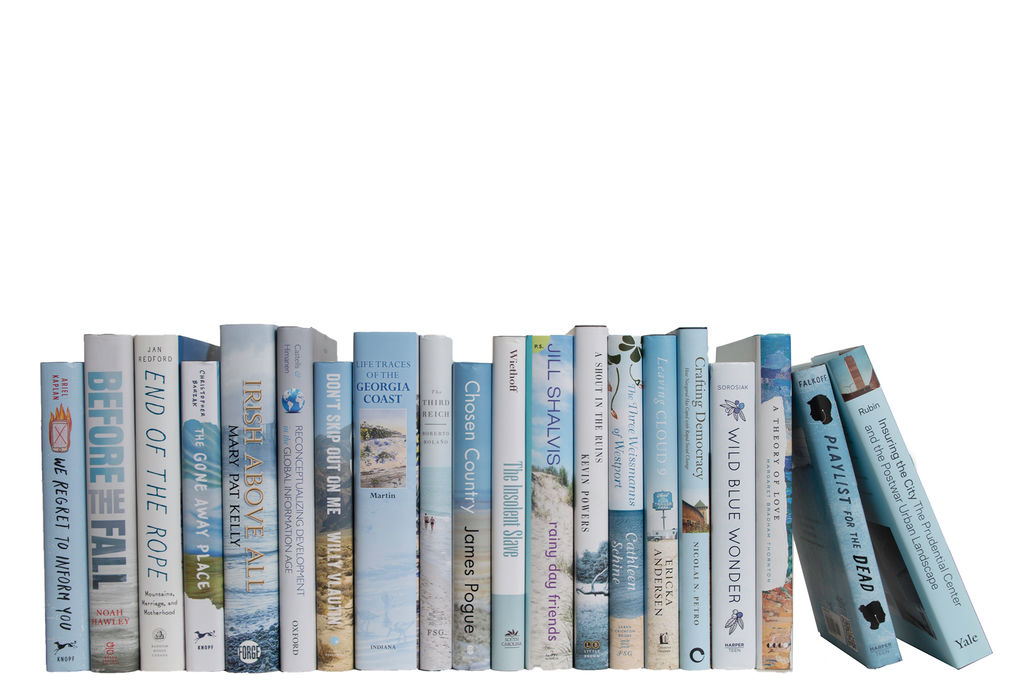Modern Decorative Books In Blue & Cream (12"W)