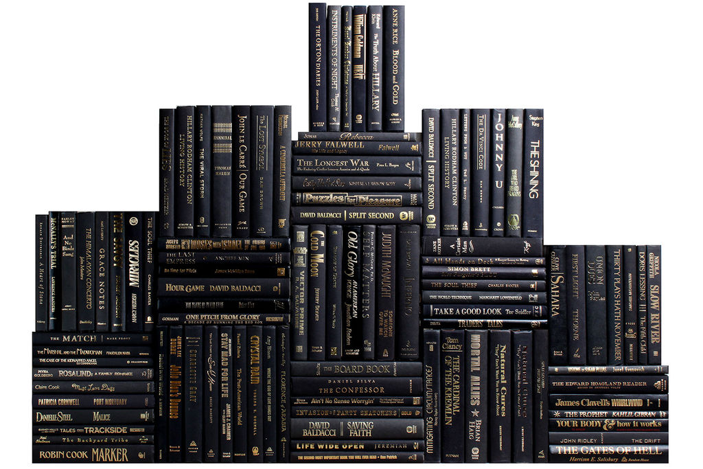 Preview image for Modern Onyx &Amp; Gold Book Wall, S/100