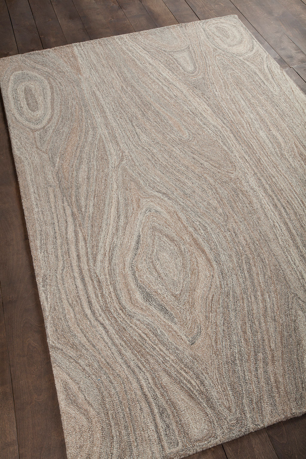 Gray & Tan Striped Wool 9'x13' Area Rug