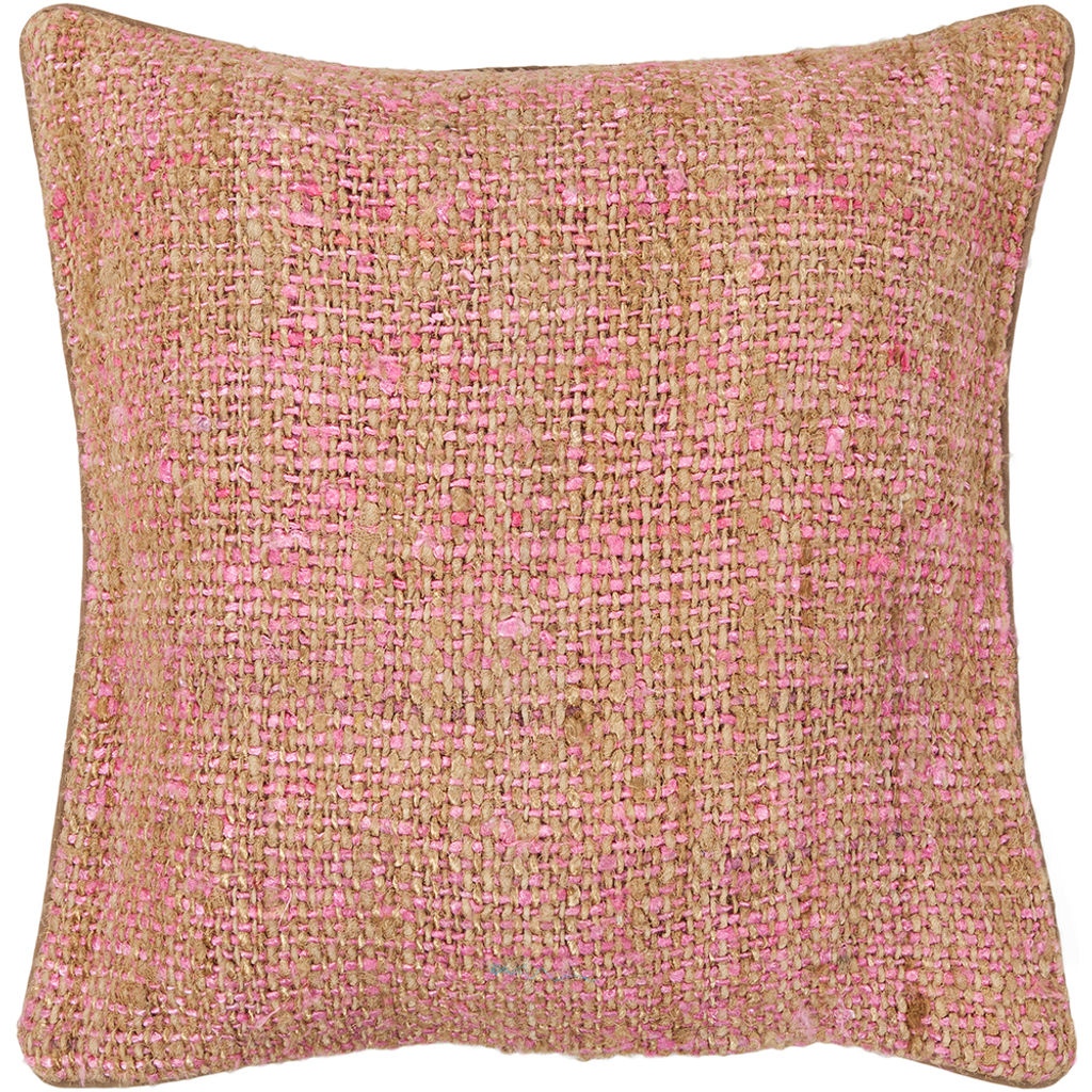 Pink Natural Fiber Pillow 1'10X1'10