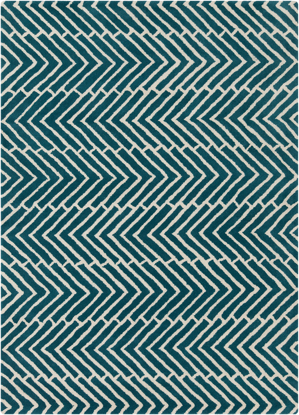Blue & White 5' x7' Handmade Area Rug