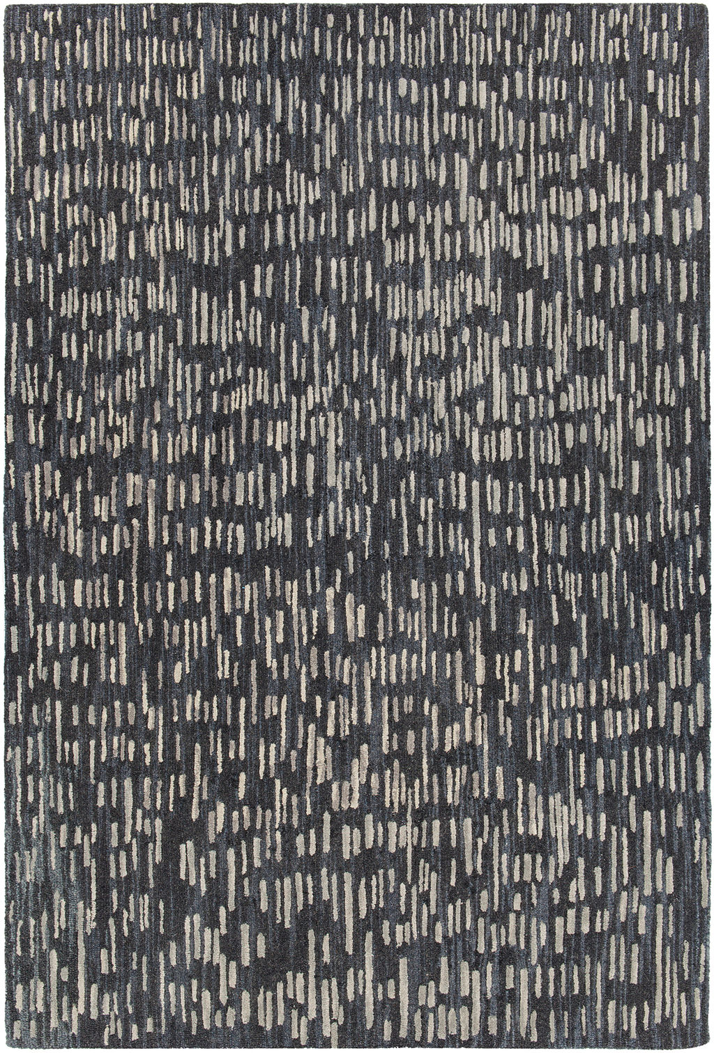 Rug,  100% Wool Hand-tufted Modern Rug, Black/Grey, 93" x 126"