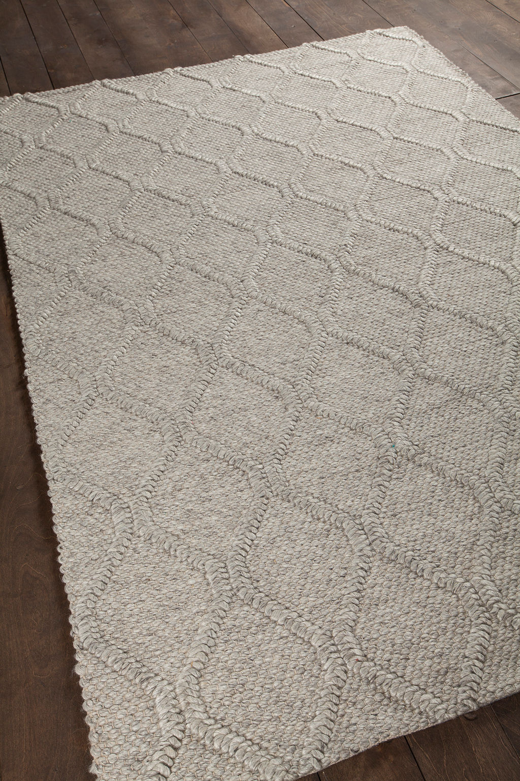 Wool & Viscose Diamond Pattern Area Rug 7'9X10'6