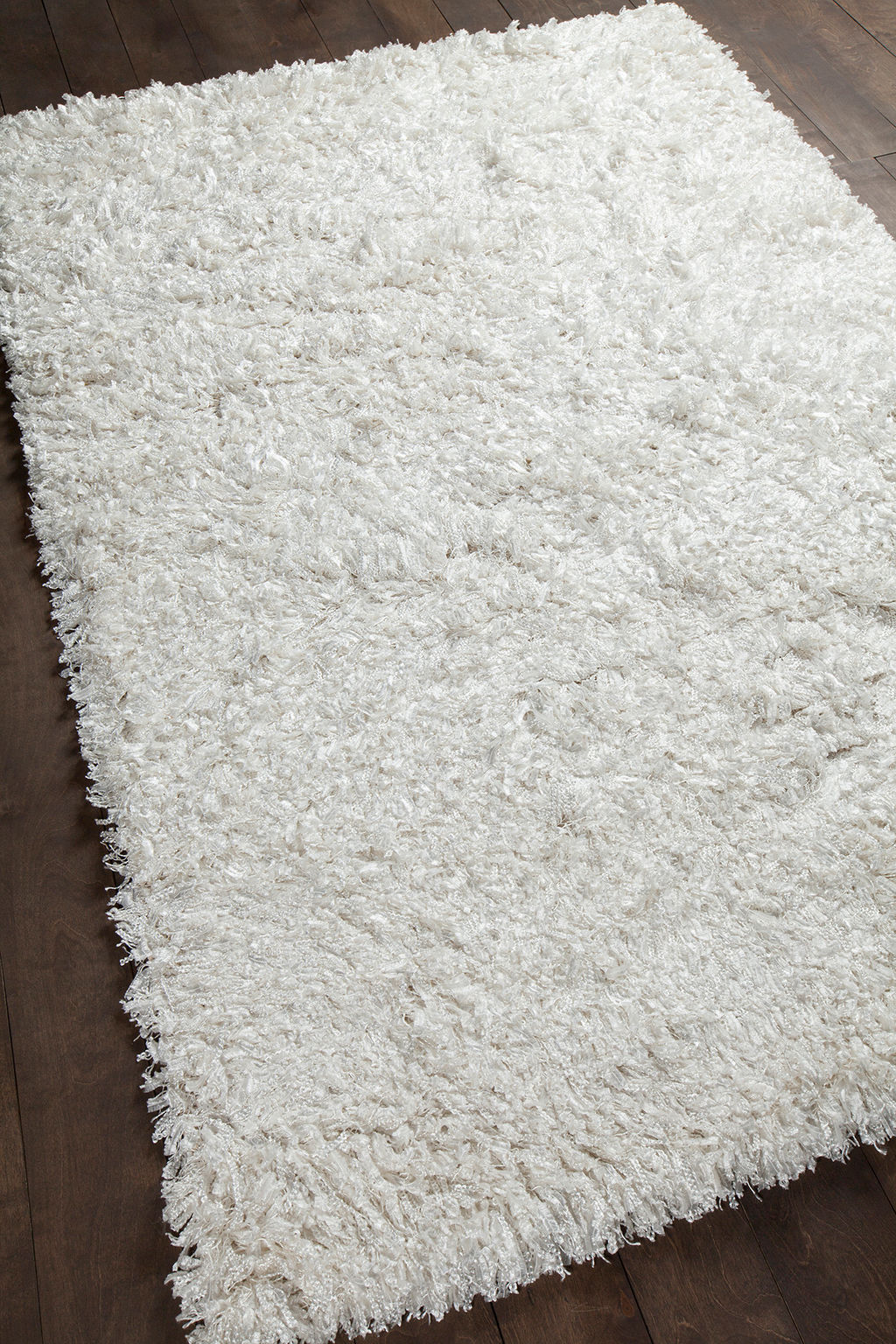 Handwoven Contemporary Rug, White, Polyester,  60"W x 90"D