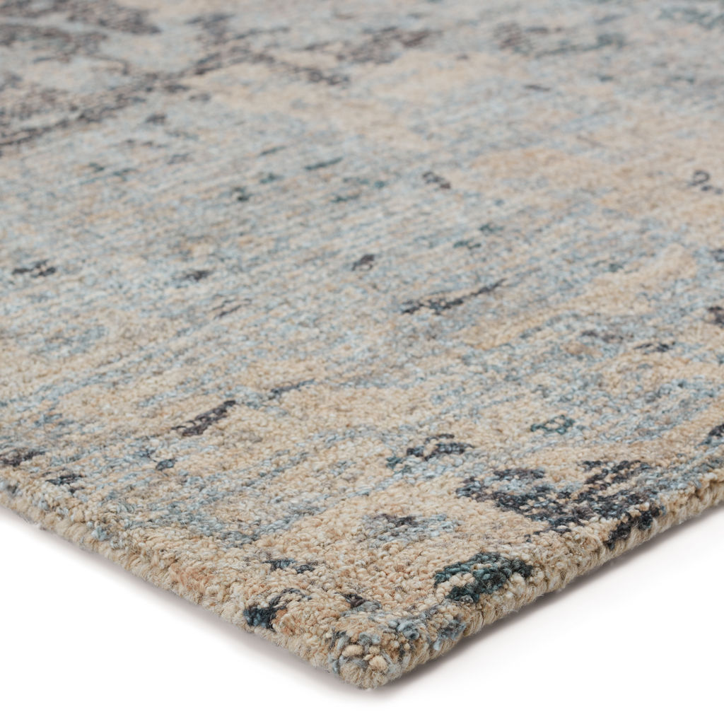 Handmade Abstract Silver/ Tan Area Rug (6'X9')