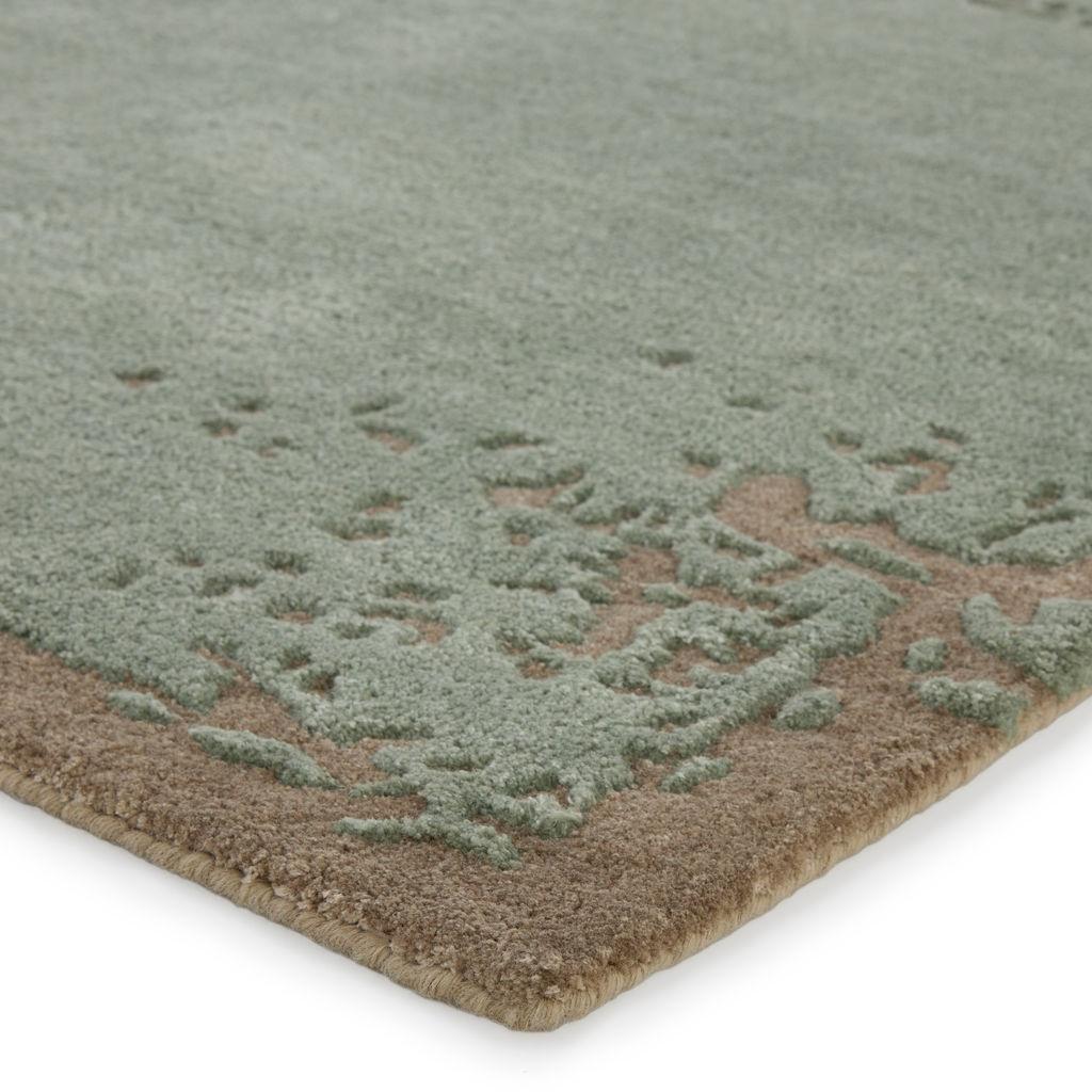 Avenue Handmade Abstract Sage/ Taupe Area Rug (9'X12')