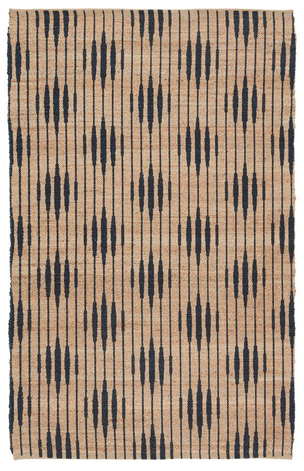 Atolia Handmade Trellis Natural/ Navy Area Rug (8'X10')