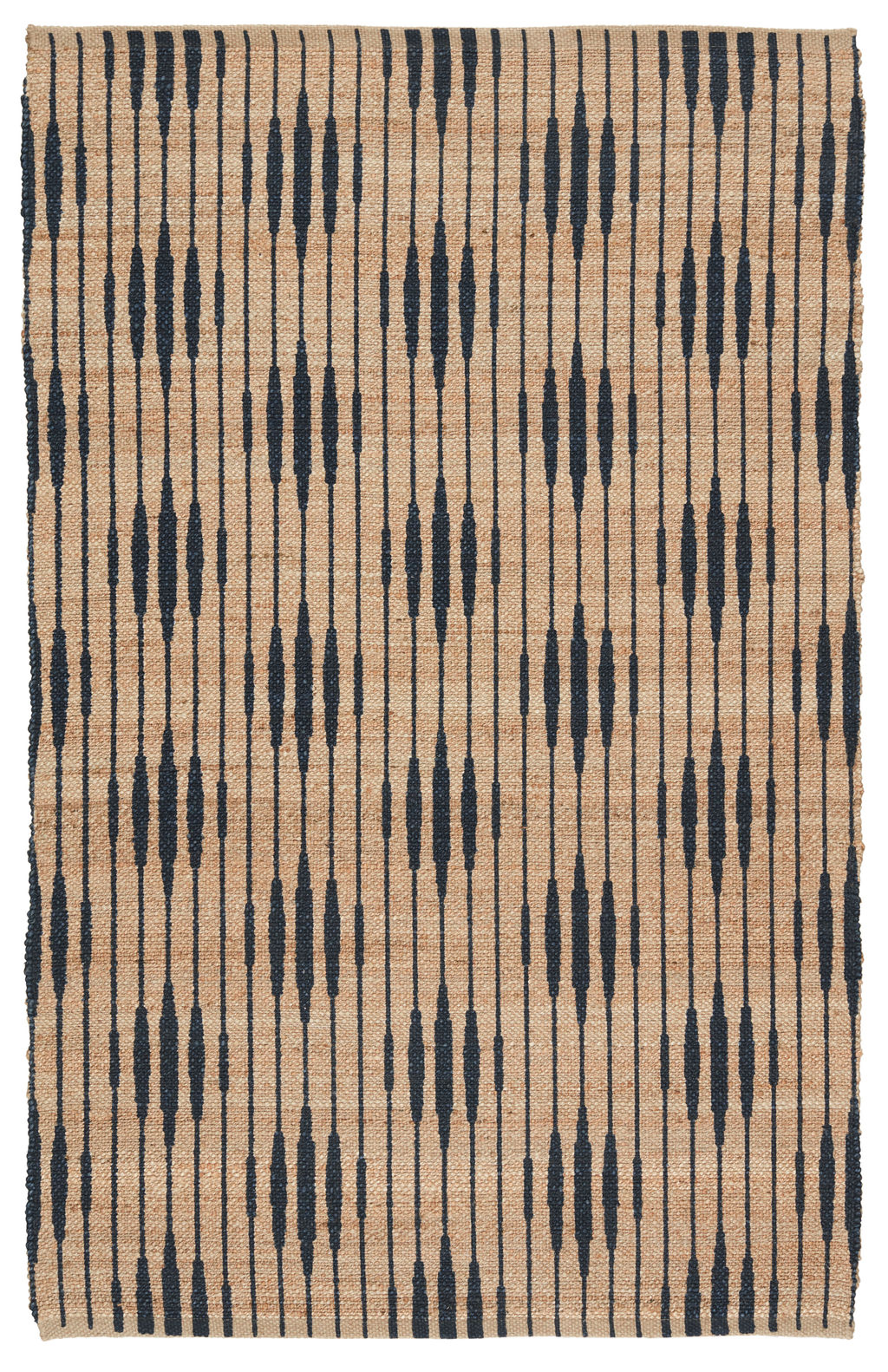 Atolia Handmade Trellis Natural/ Navy Runner Rug (2'6"X9')