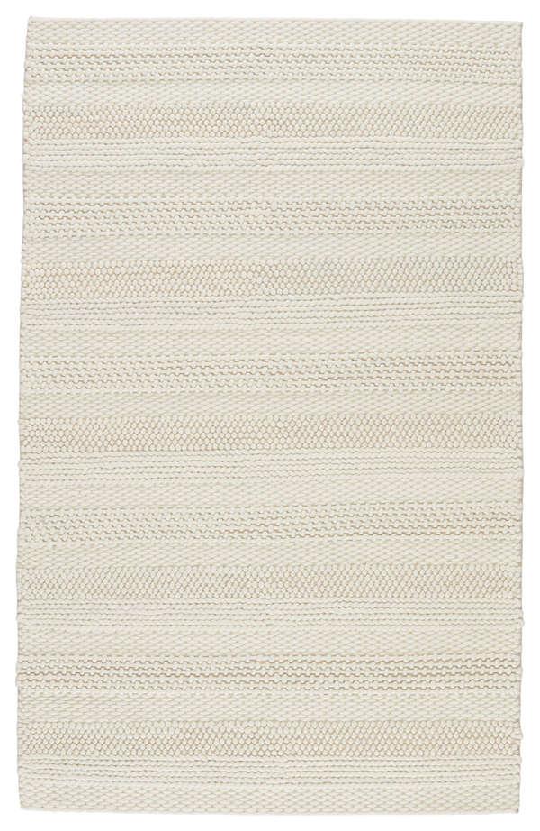 Lag. Handmade Solid Ivory Area Rug (9'X12')