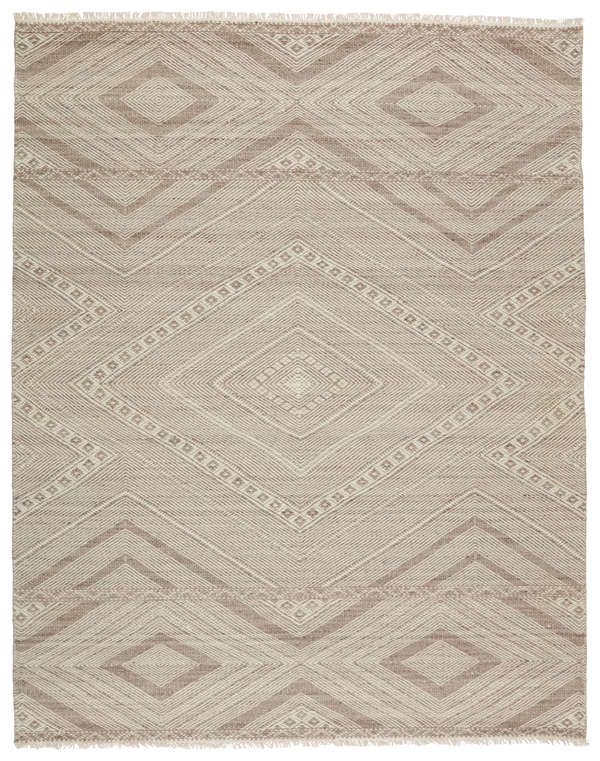 Suriya Handmade Tribal Taupe/ Cream Area Rug (5'X8')