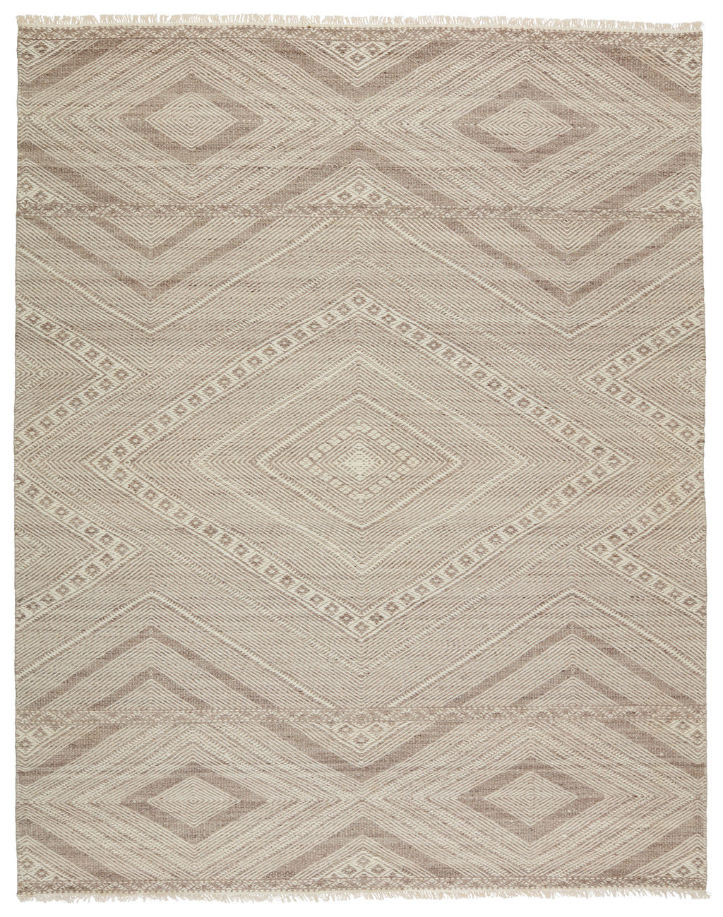Suriya Handmade Tribal Taupe/ Cream Area Rug (10'X14')