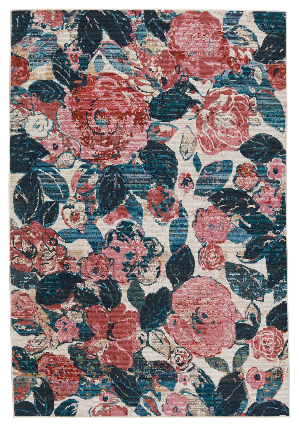 Preview image for Vibe By Illiana Indoor/ Outdoor Floral Pink/ Blue Area Rug (9'6"X12'7")