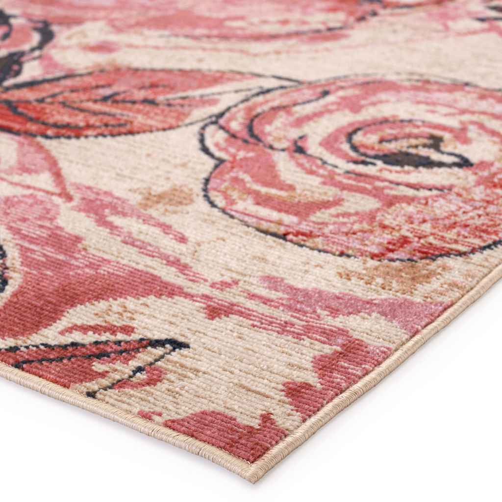Vibe By Hermione Indoor/ Outdoor Floral Pink/ Beige Area Rug (5'X7'3")