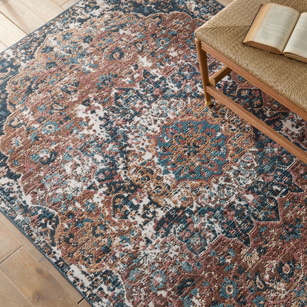 Vibe By Akela Indoor/ Outdoor Medallion Dark Blue/ Multicolor Runner Rug (2'6"X8')