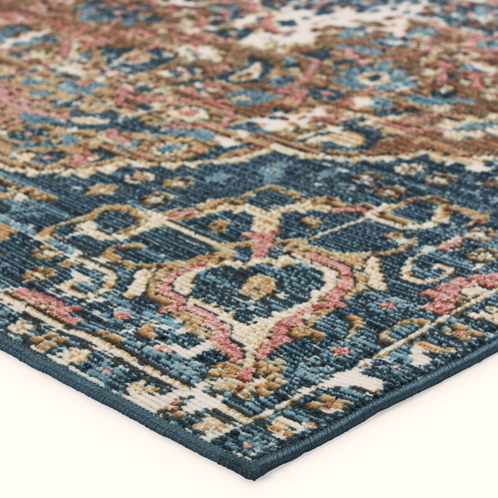 Vibe By Akela Indoor/ Outdoor Medallion Dark Blue/ Multicolor Area Rug (9'6"X12'7")