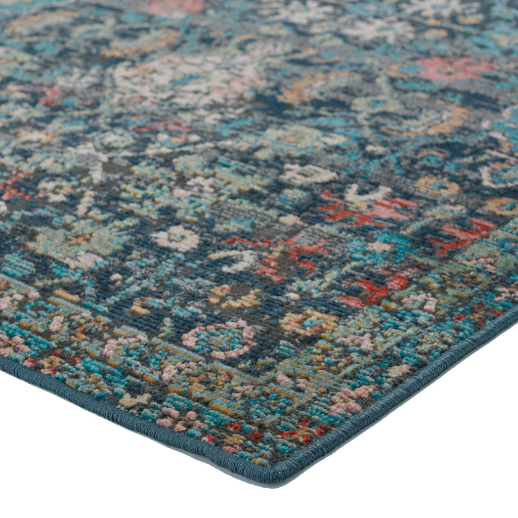 Vibe By Lisana Indoor/ Outdoor Trellis Dark Blue/ Multicolor Runner Rug (2'6"X8')