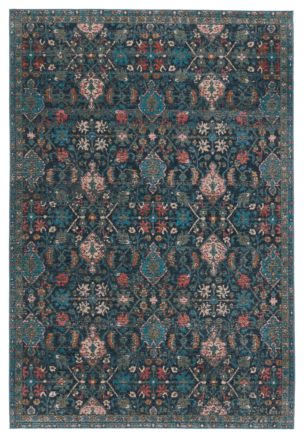 Preview image for Vibe By Lisana Indoor/ Outdoor Trellis Dark Blue/ Multicolor Area Rug (9'6"X12'7")