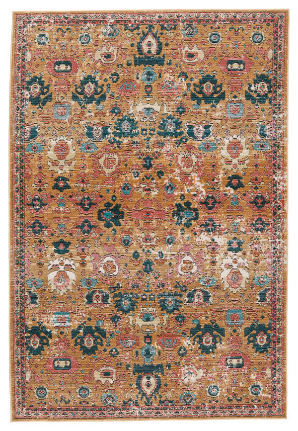 Vibe By Azura Indoor/ Outdoor Medallion Pink/ Gold Area Rug (9'6"X12'7")