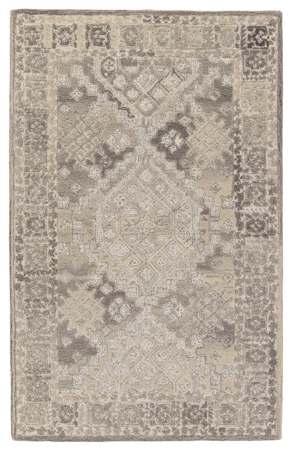 Nesso Handmade Medallion Gray/ Cream Area Rug (10'X14')