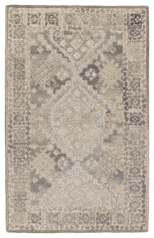 Nesso Handmade Medallion Gray/ Cream Area Rug (10'X14')