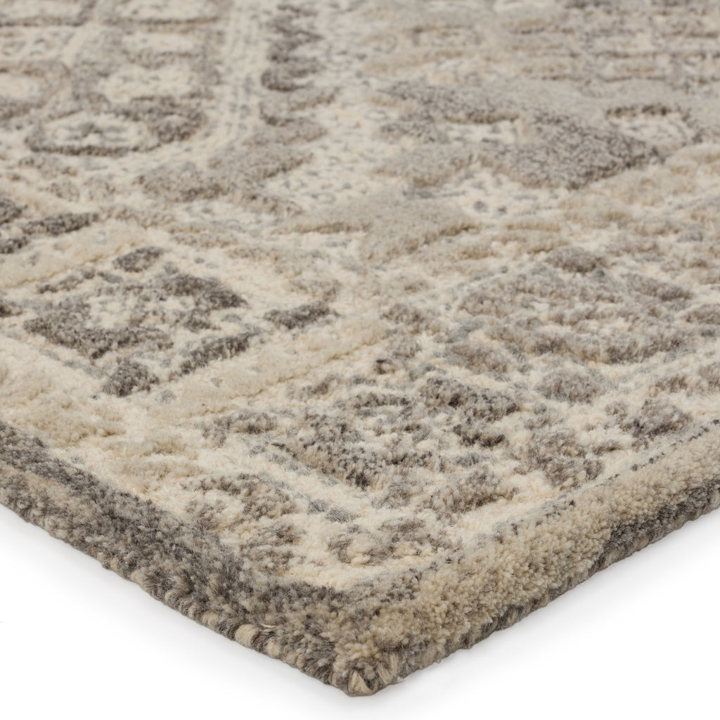 Nesso Handmade Medallion Gray/ Cream Area Rug (10'X14')