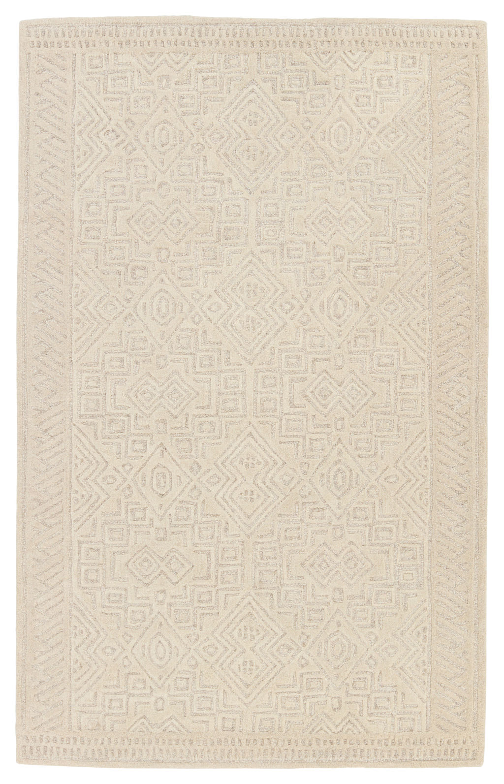 Ecco Handmade Geometric Tan/ Gray Area Rug (10'X14')