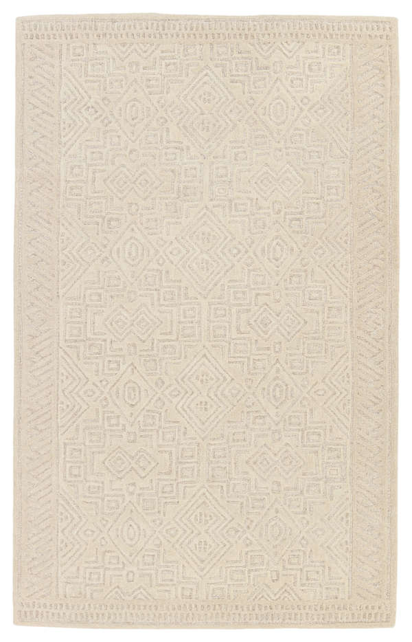Ecco Handmade Geometric Tan/ Gray Area Rug (8'X10')