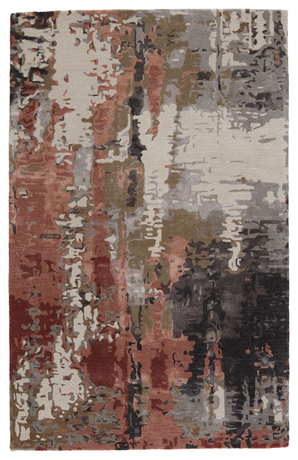 Preview image for Jaipur Living Matcha Handmade Abstract Gray/ Red Area Rug (8'X11')