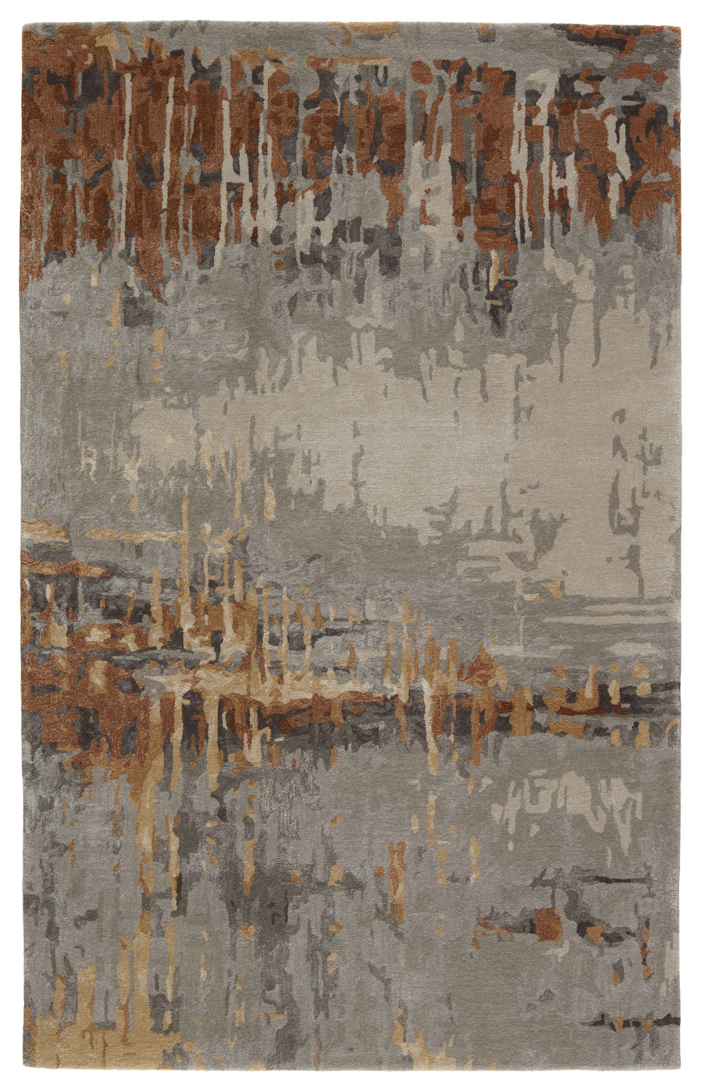 Preview image for Prause Handmade Abstract Gray/ Bronze Area Rug (9'X12')
