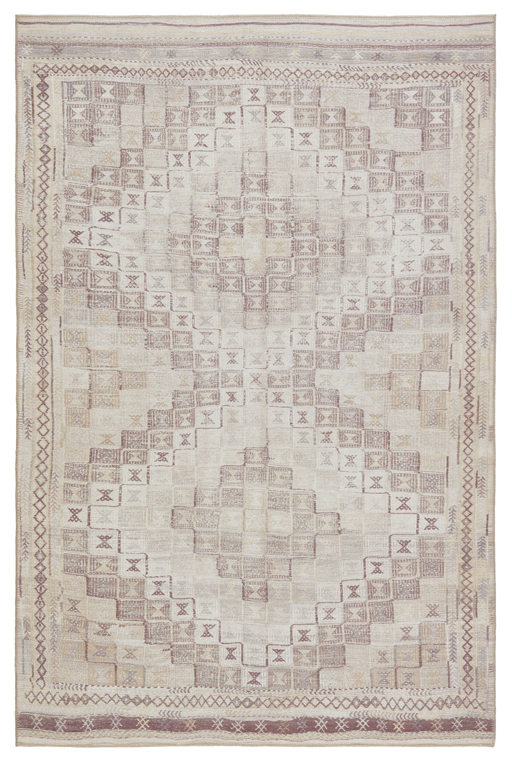 Preview image for Kate Lester + Jaipur Living Davina Tribal Beige/ Burgundy Area Rug (5'X7'6")