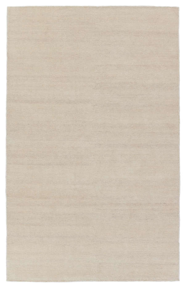 Limon Solid Cream/ Light Brown Area Rug (12'X15')