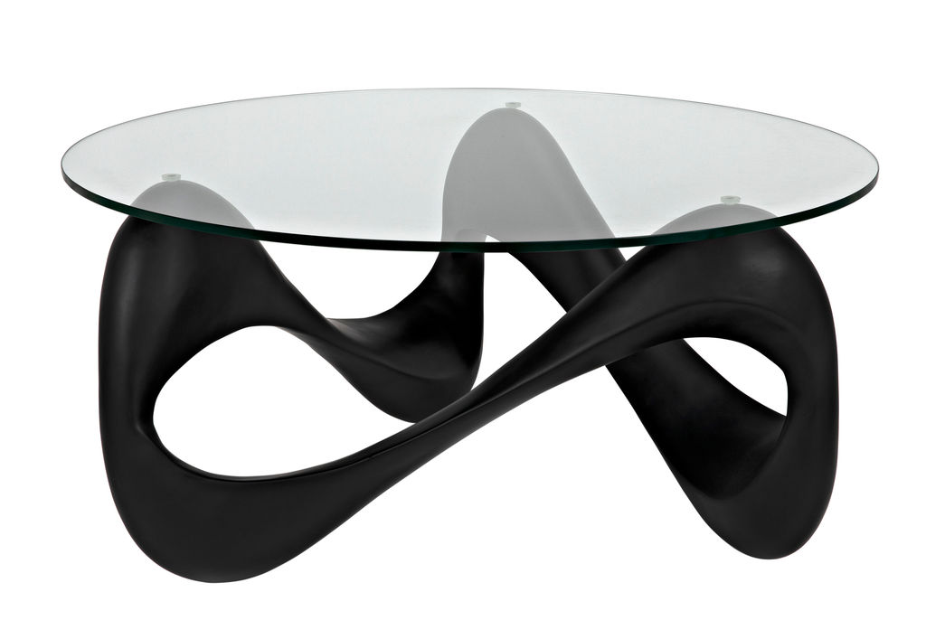 Preview image for Orion Coffee Table, Black Resin Cement With Glass